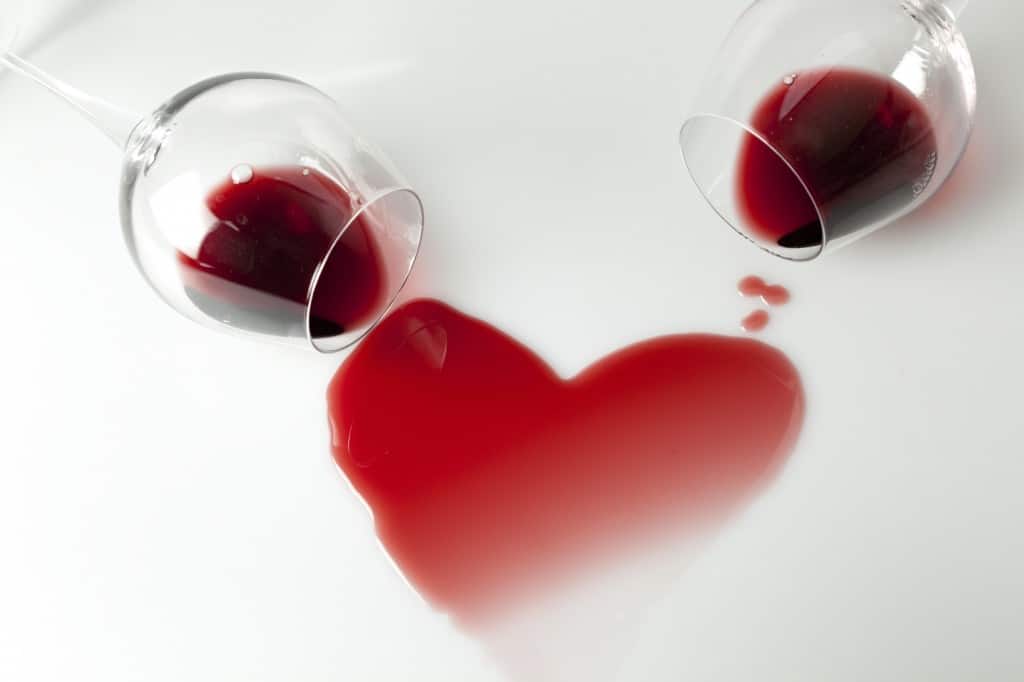 A heart shape made of wine