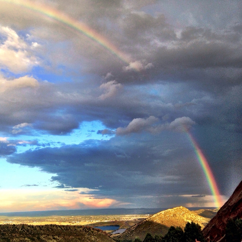 rainbow over valley