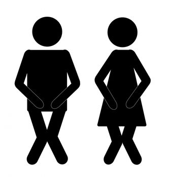 man and woman holding bladder due to overactive bladder