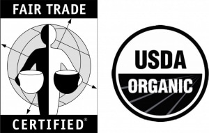 fair trade and organic emblems
