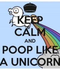 keep calm and poop like a unicorn with enemas