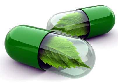 A Green Capsule with A Leaf Inside