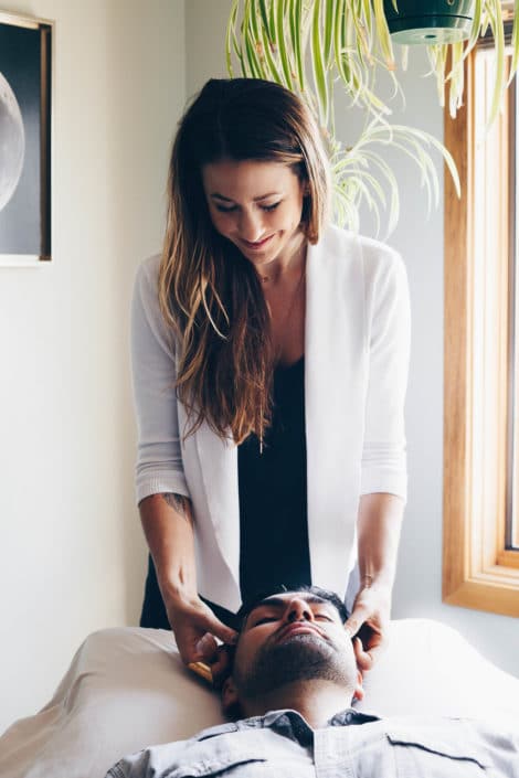 Dr. Caitlin Gordon with a Male Patient - Amaluna Wellness