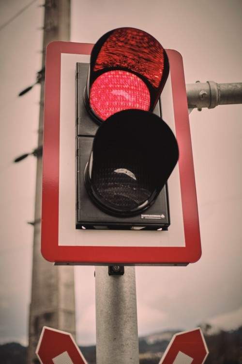 red light to represent stress
