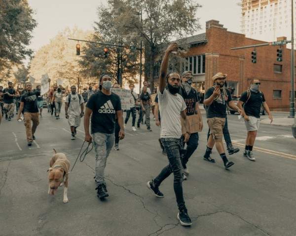 People Protesting on the Road