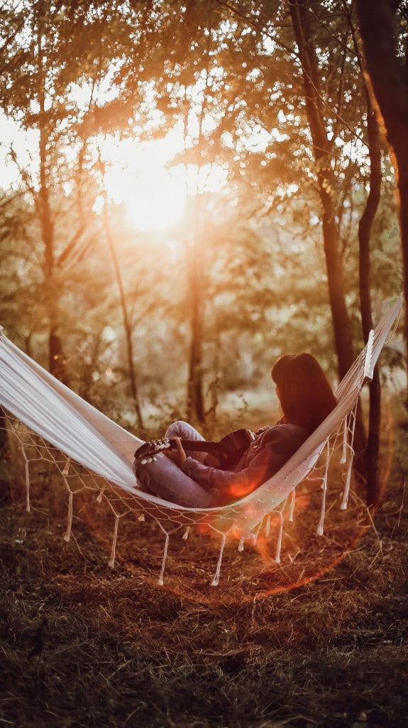 making space for health with relaxation in a hammock